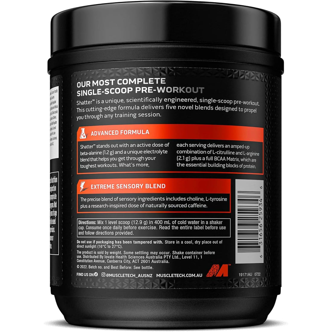 Shatter Pre-Workout, Tropical Paradise Flavour, 387G