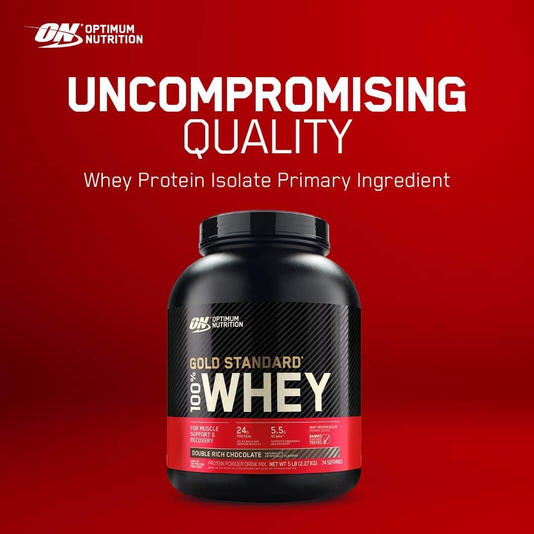 Gold Standard 100% Whey Protein Powder, Vanilla Ice Cream, 2.27Kg