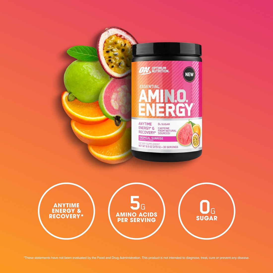 Amino Energy Powder 270 G, 30 Servings, Tropical Sunrise