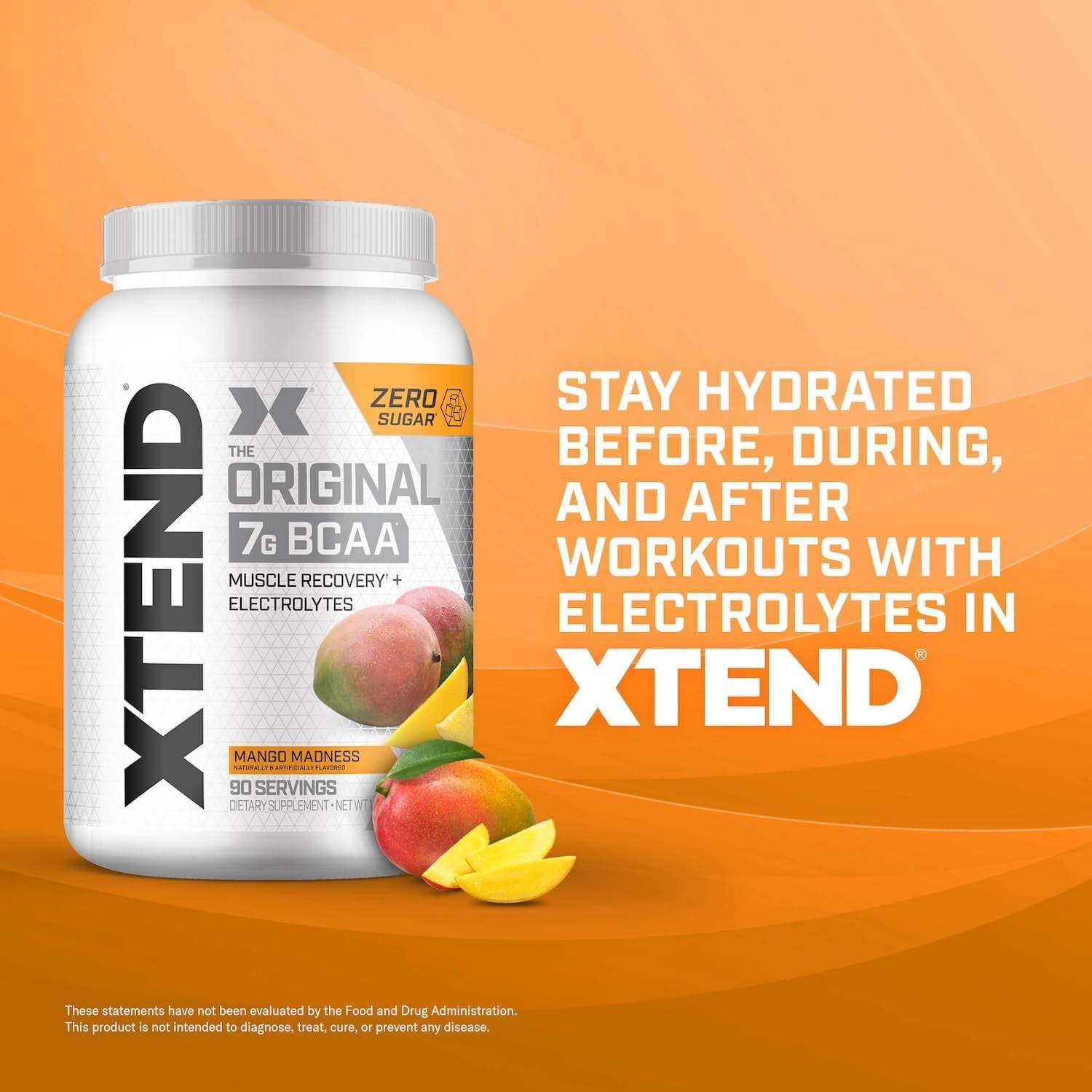 Xtend BCAA Powder, Branched Chain Amino Acids, Bcaas, Mango, 90 Servings