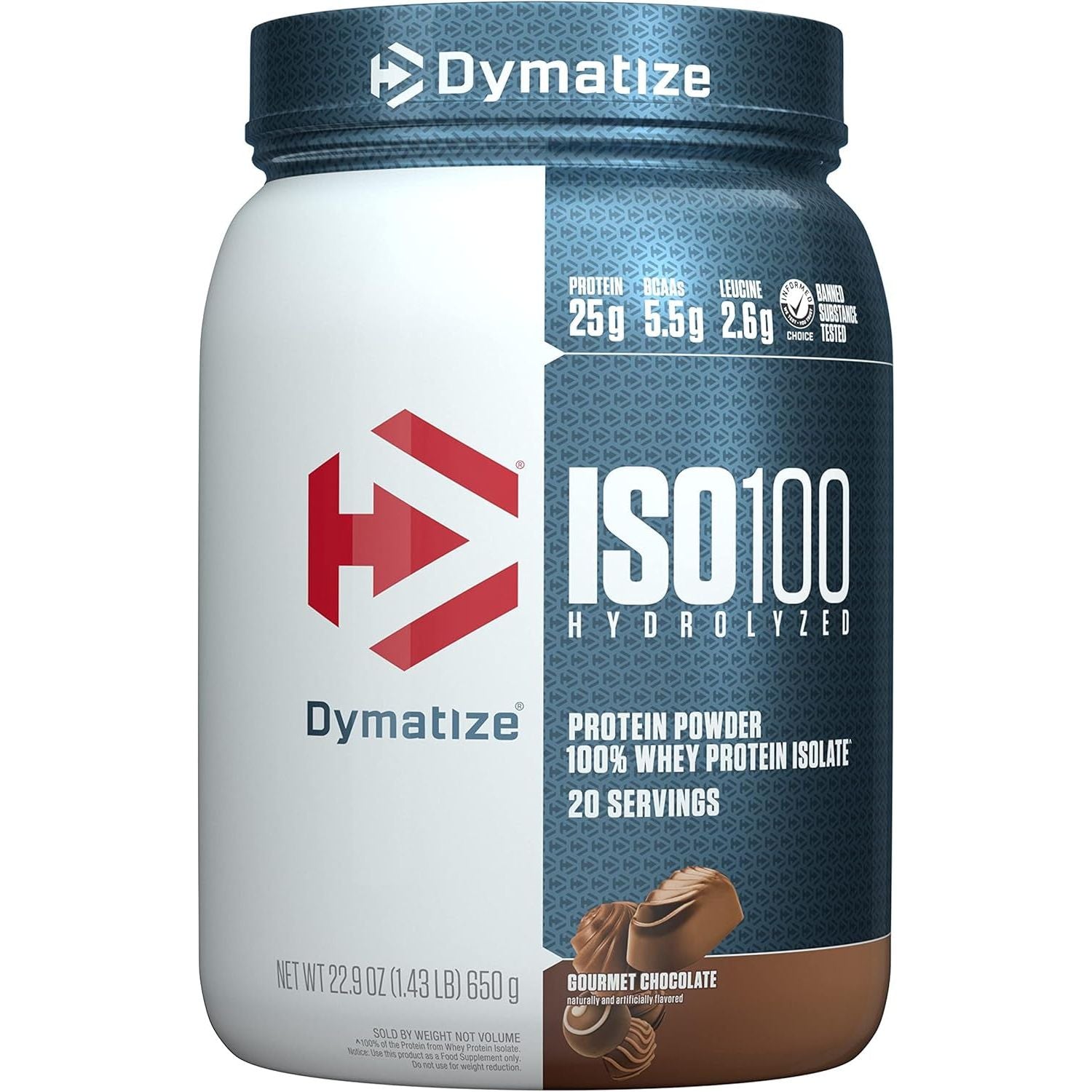 Iso-100 Hydrolyzed Whey Protein Isolate 20 Serves Fudge Brownie 640 Gram