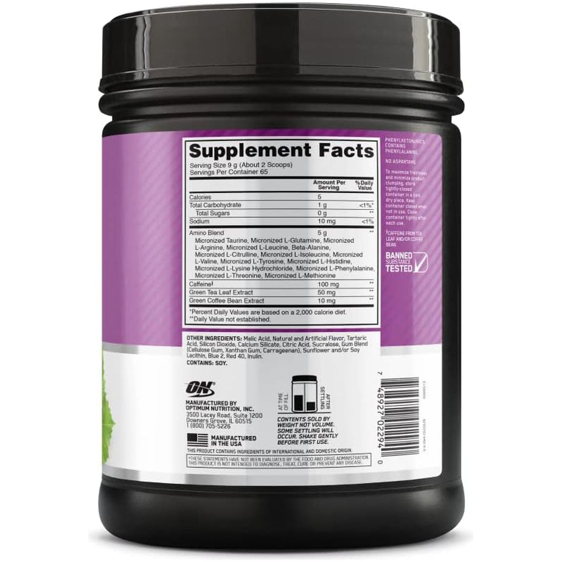 Amino Energy, Concord Grape, 65 Serves, 585 G