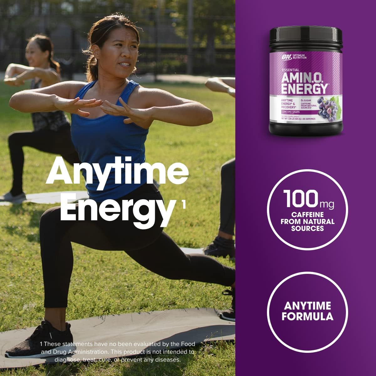 Amino Energy, Concord Grape, 65 Serves, 585 G