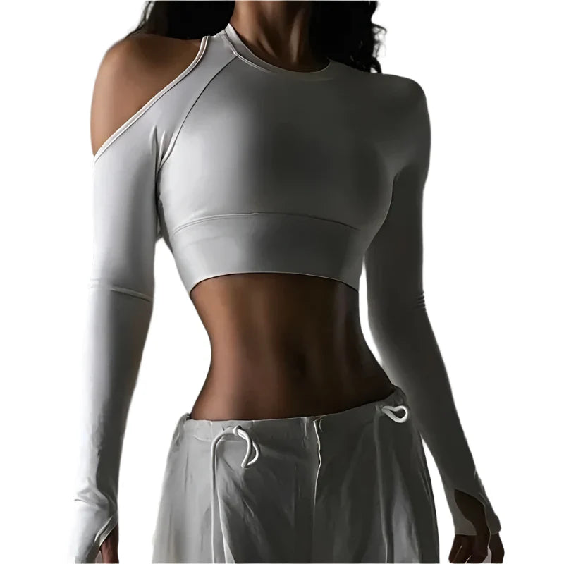 Violet Allure Hollow Out Luxe Crop Top