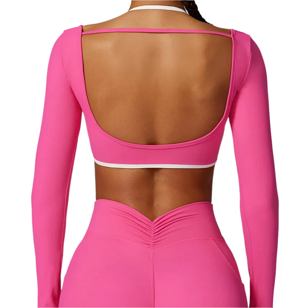 Kestrel Luxe Backless Crop Top: Elevate Your Activewear