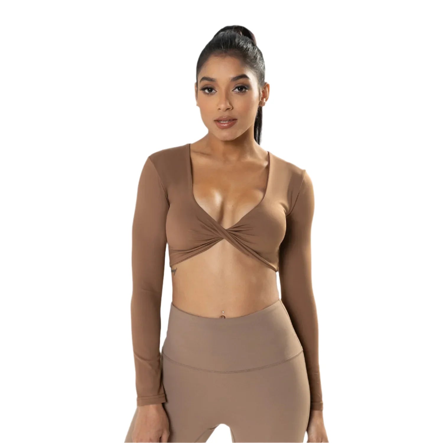 Renee Luxe Long Sleeve Push-Up Active Crop Top