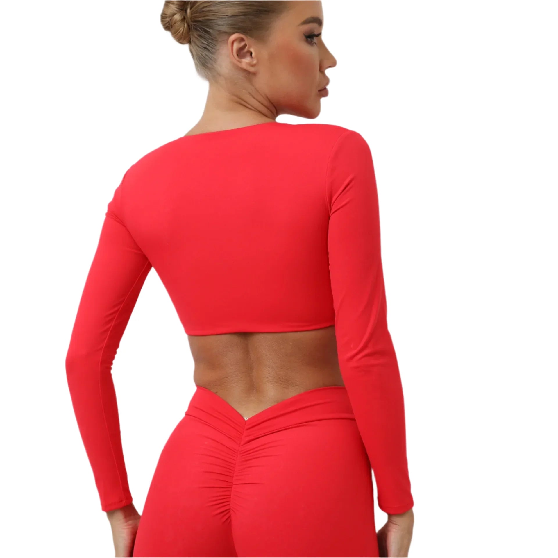 Renee Luxe Long Sleeve Push-Up Active Crop Top