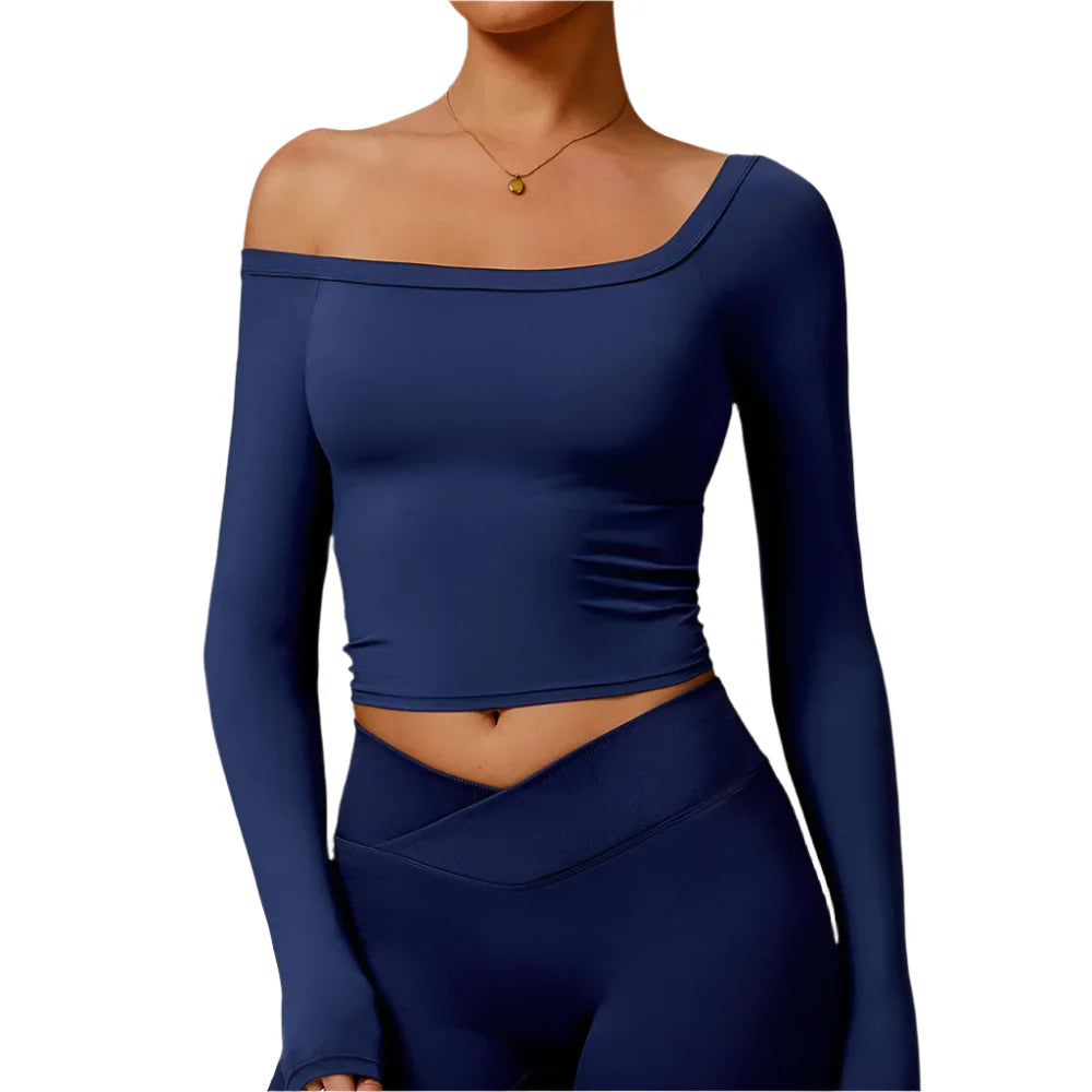 Urban Elegance Long Sleeve Yoga Crop Top