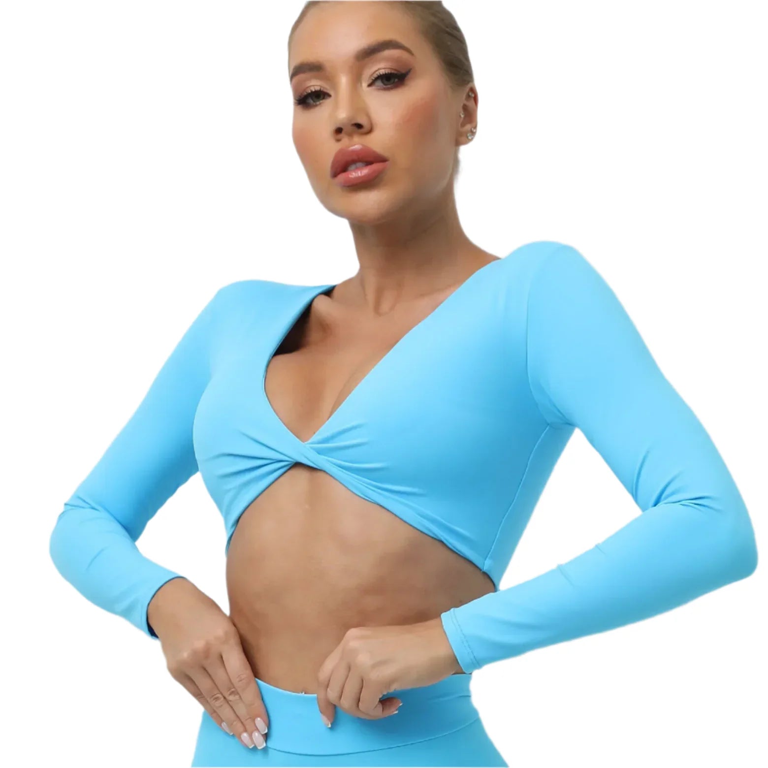 Renee Luxe Long Sleeve Push-Up Active Crop Top