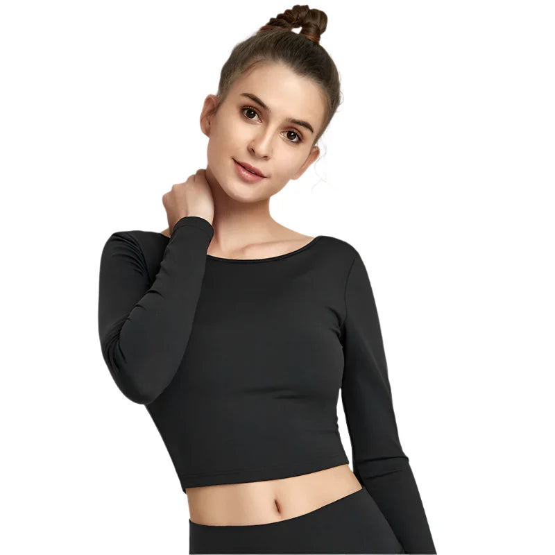 Tessa Luxe Activewear Crop Top with Built-In Bra