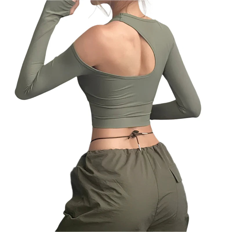 Violet Allure Hollow Out Luxe Crop Top