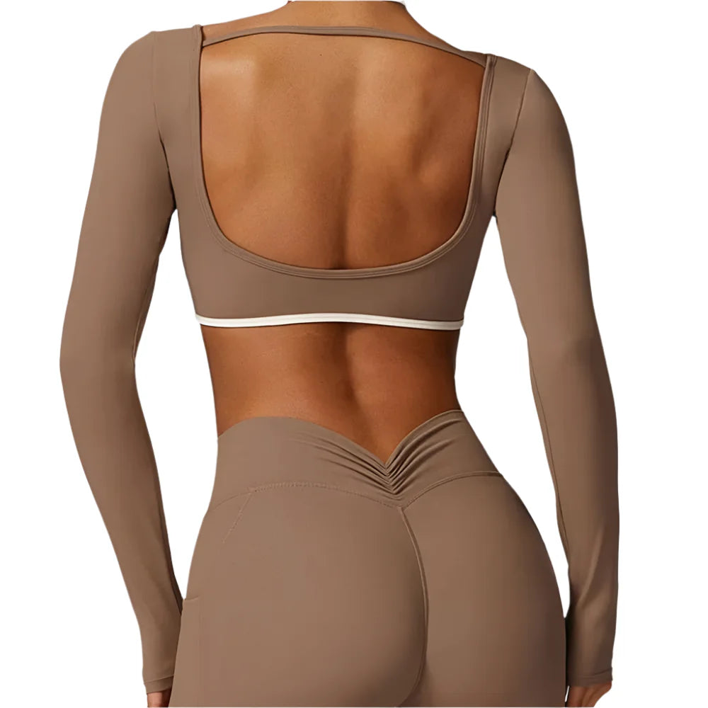 Kestrel Luxe Backless Crop Top: Elevate Your Activewear