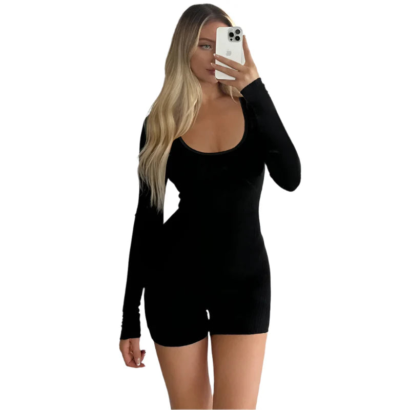 Autumn Black Jumpsuit: Paris Chic