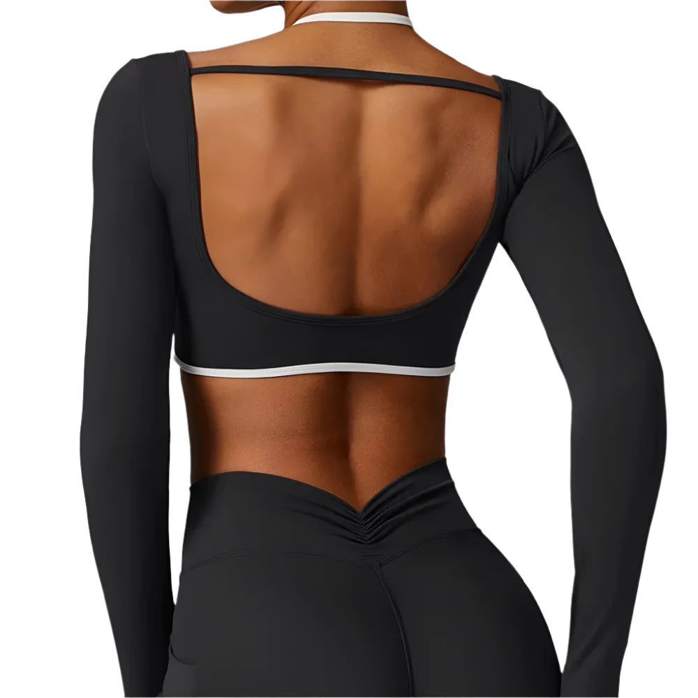 Kestrel Luxe Backless Crop Top: Elevate Your Activewear