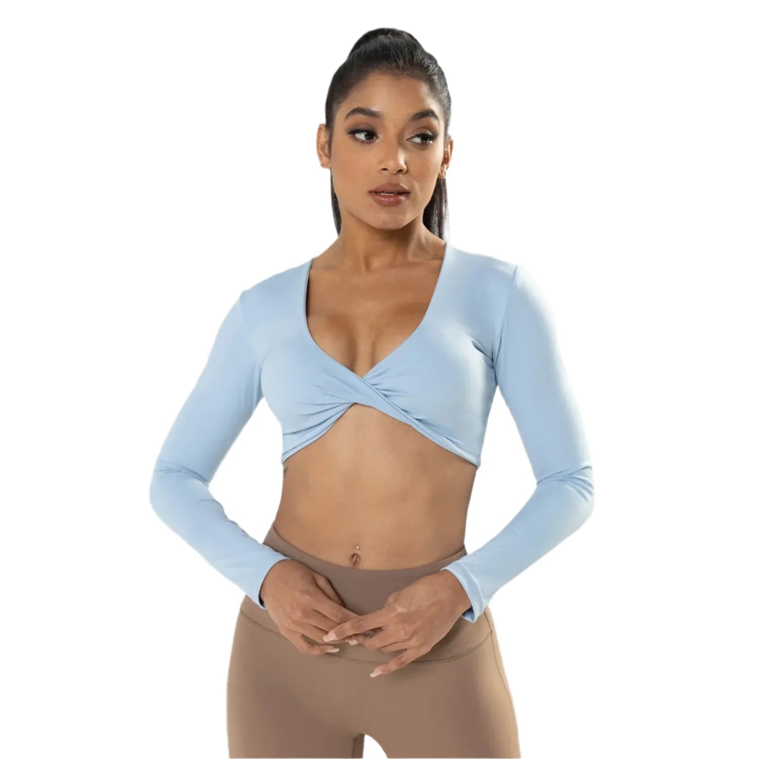 Renee Luxe Long Sleeve Push-Up Active Crop Top