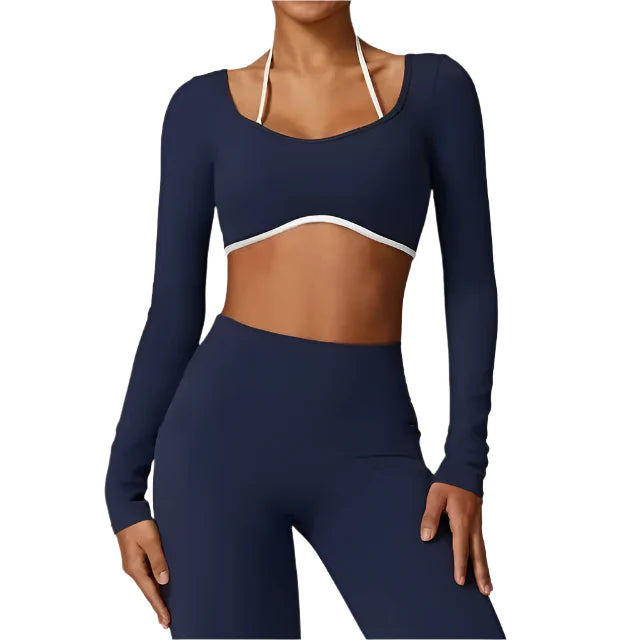 Kestrel Luxe Backless Crop Top: Elevate Your Activewear