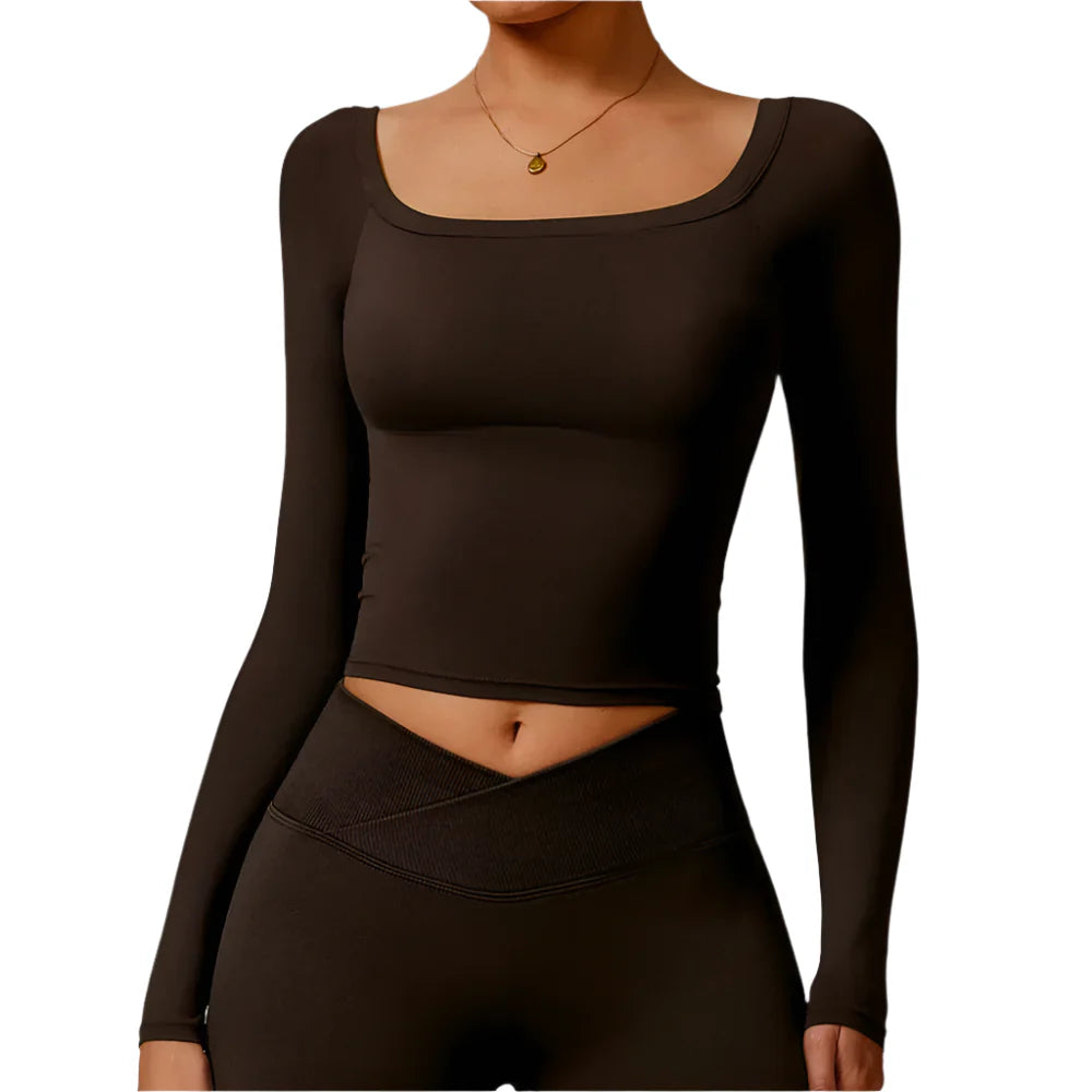 Urban Elegance Long Sleeve Yoga Crop Top