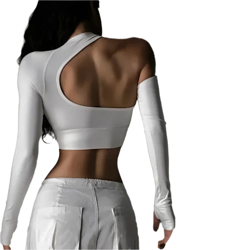 Violet Allure Hollow Out Luxe Crop Top