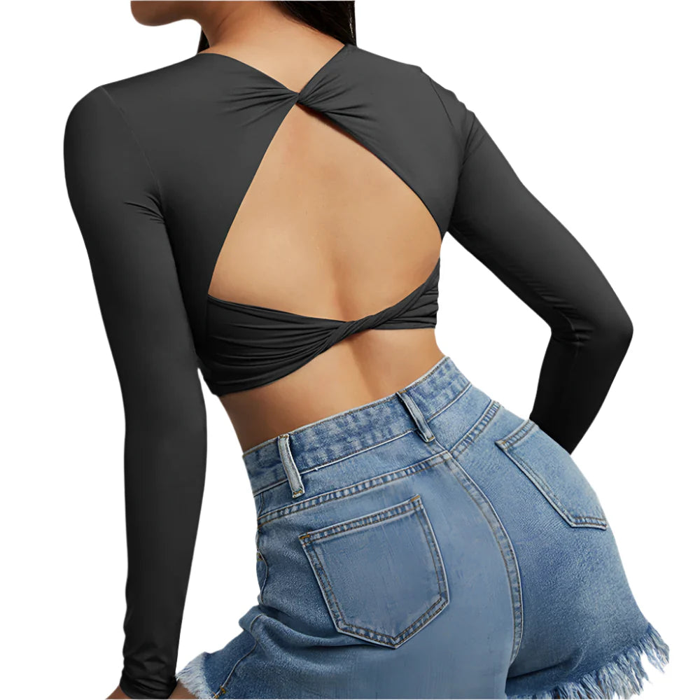 Quinn Luxe Empower Crop Top: Bold Elegance for Every Workout