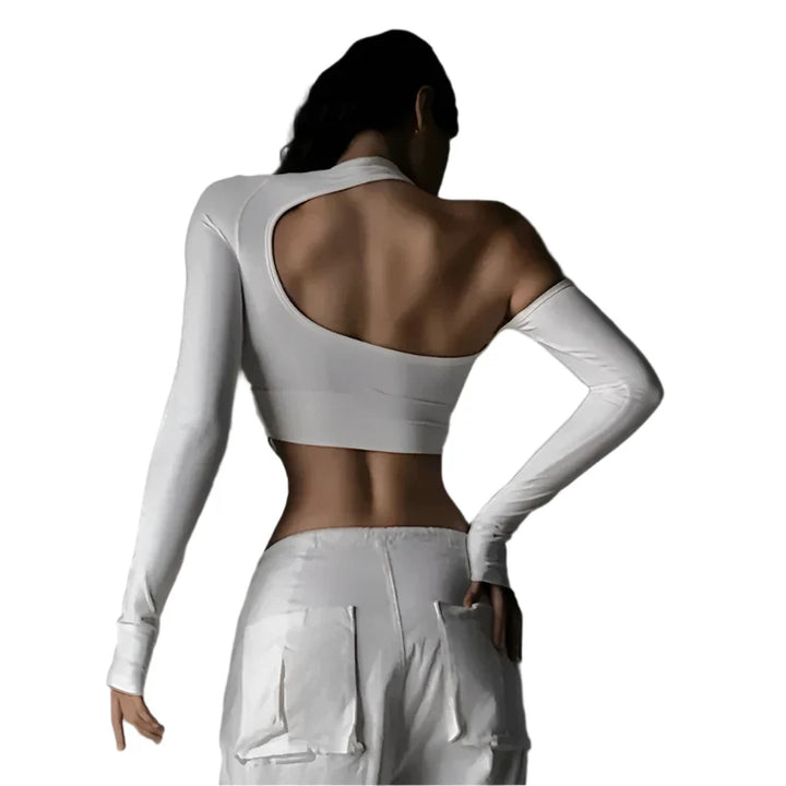 Violet Allure Hollow Out Luxe Crop Top