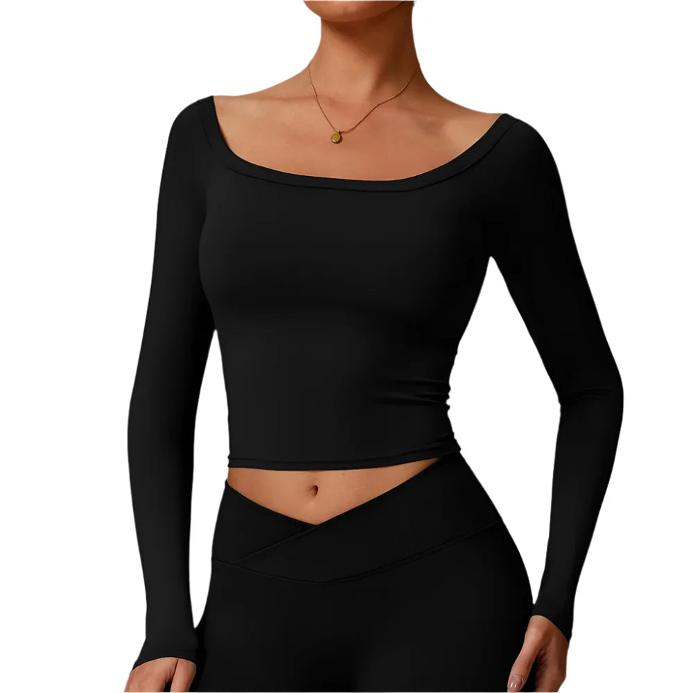 Urban Elegance Long Sleeve Yoga Crop Top