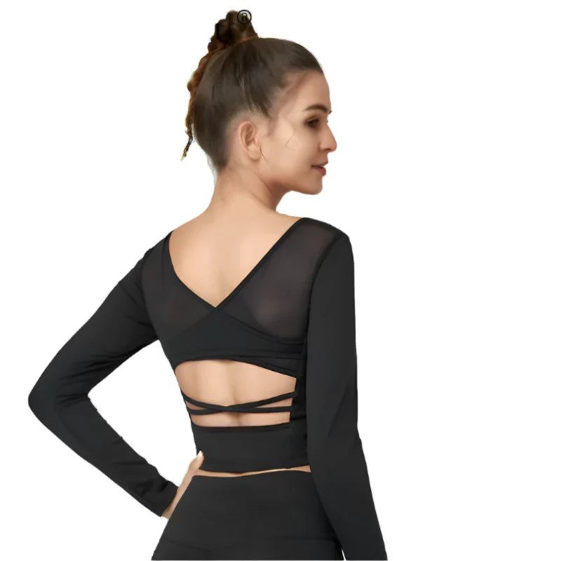 Tessa Luxe Activewear Crop Top with Built-In Bra