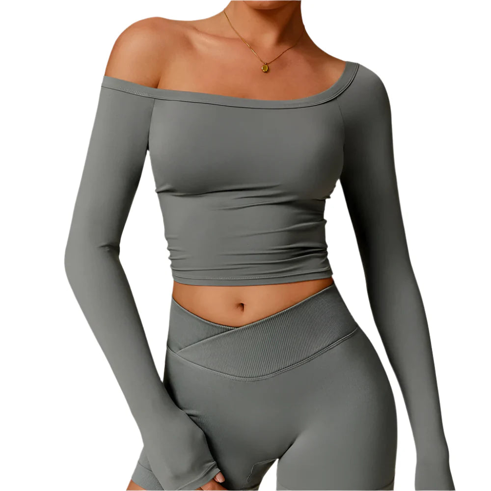 Urban Elegance Long Sleeve Yoga Crop Top