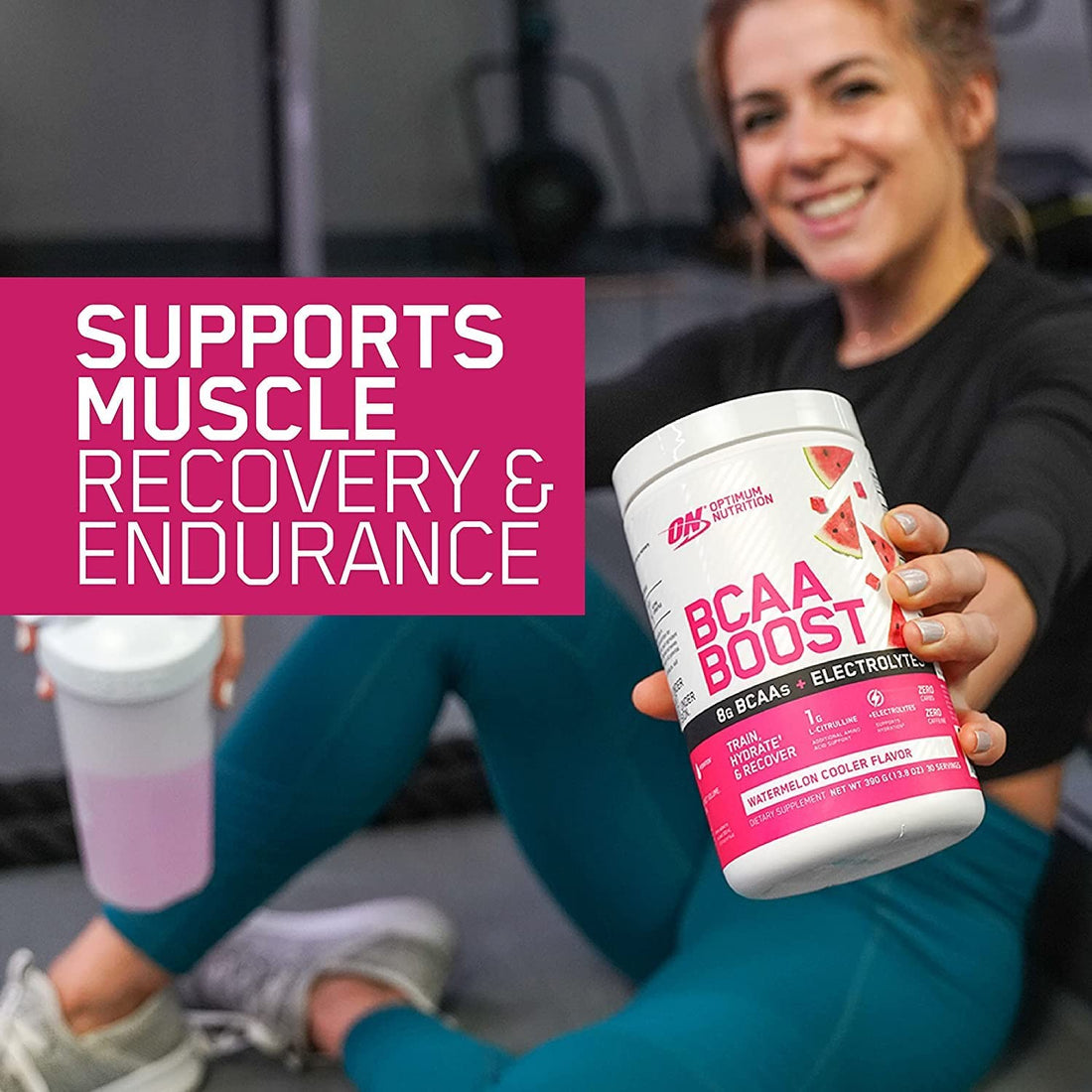 BCAA BOOST 8G BCAA + Electrolytes Powder, Mango Peach Flavor, 390G, 30 Servings