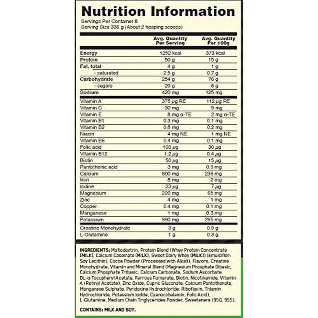 Serious Mass Protein Powder Gainer, Chocolate, 2.72Kg