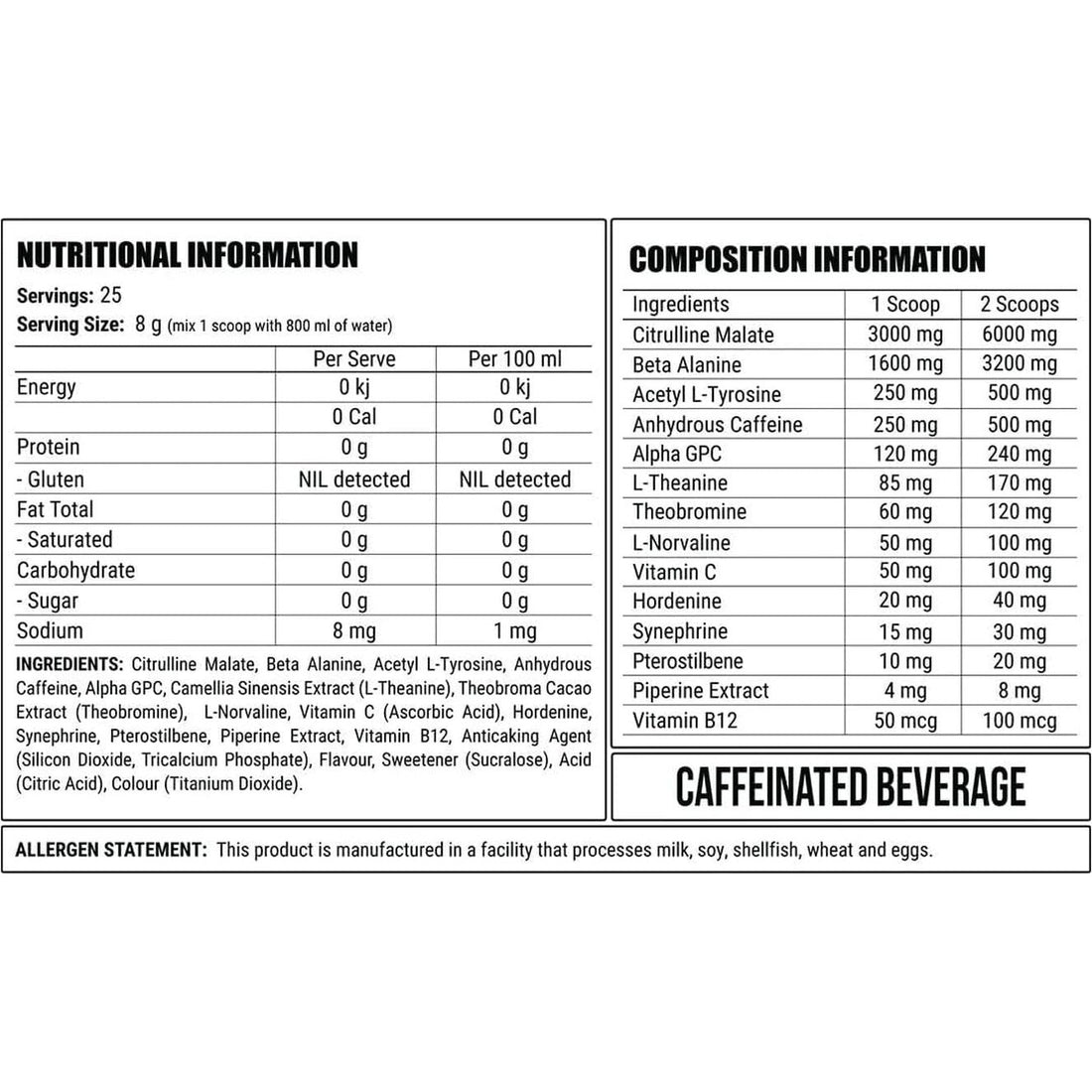 DISORDER Pre Workout Powder - Purple Reign Flavour, 400 Grams (50 Servings)