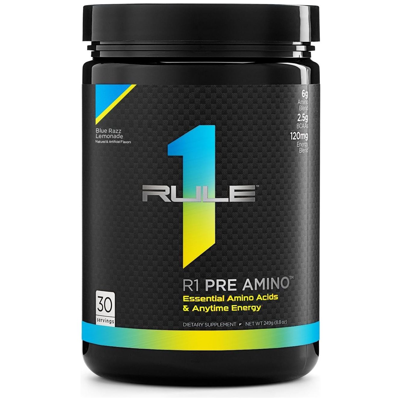 R1 Pre Amino Energy Boost Supplement 252 G, Blue Razz Lemonade (30 Servings)