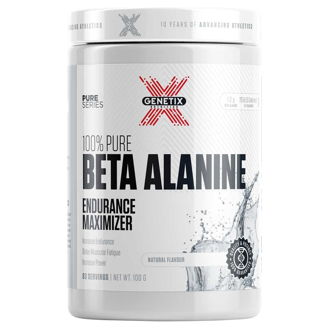 100% Pure Beta Alanine (83 serves) by Genetix Nutrition Essentials (Bundle)